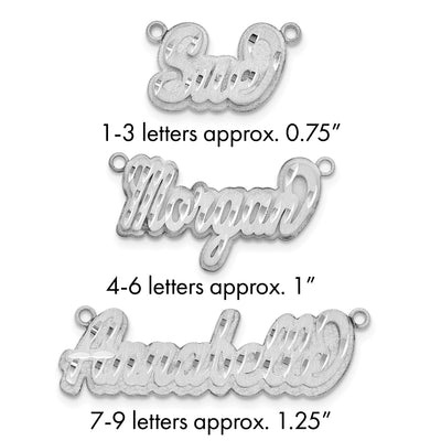 Sterling Silver/Gold-plated 3D Satin Diamond-cut Name Plate