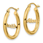 10k Yellow Gold Small Name Plate Hoop Earrings view 6