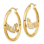 10k Yellow Gold Name Plate Hoop Earrings view 6