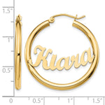 10k Yellow Gold Name Plate Hoop Earrings view 8