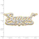 10k Yellow Gold  and Rhodium 3D Diamond with Heart Name Plate view 5