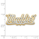 10k Yellow and Rhodium 3D Diamond Name Plate view 4