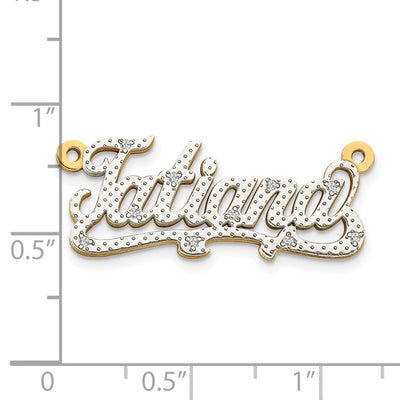 10K White Gold 3D Diamond Name Plate