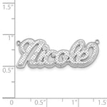 10k White Gold 3D Diamond Name Plate Pendant view 4