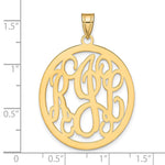 Sterling Silver/Gold-plated Round Monogram Pendant, 32 x 29mm view
