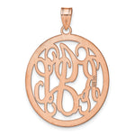 14K Rose Gold Round Monogram Pendant, 32 x 29mm view