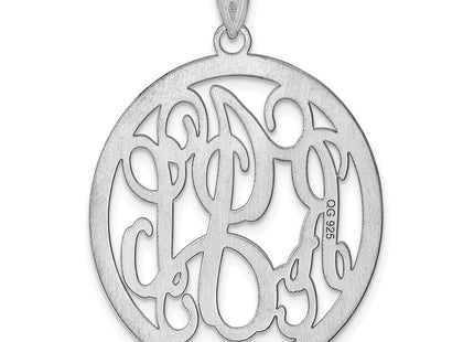 Sterling silver monogram pendant, further view