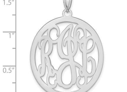 Sterling silver monogram pendant, another view