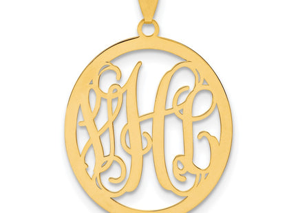 14K yellow gold monogram pendant