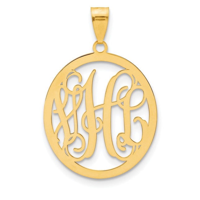 14K yellow gold monogram pendant