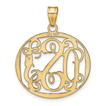 Sterling Silver/Gold-plated Round Monogram Pendant, 25 x 28mm view