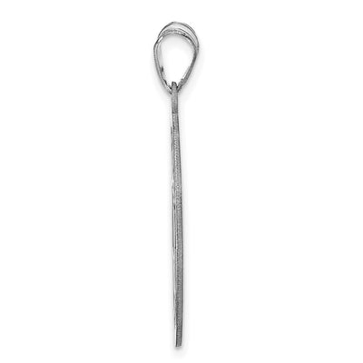 14K White Gold Round Monogram Pendant, 25 x 28mm