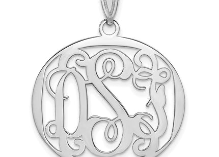 14K white gold monogram pendant
