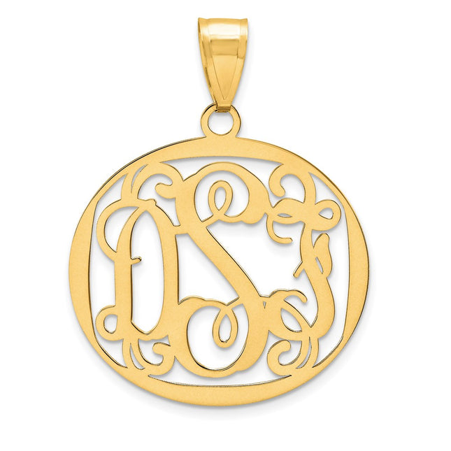 14K yellow gold monogram pendant