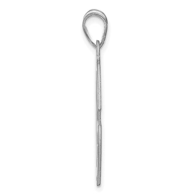 10K White Gold Round Cut-out Monogram Pendant, 21 x 21mm
