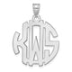 10K White Gold Round Cut-out Monogram Pendant, 21 x 21mm