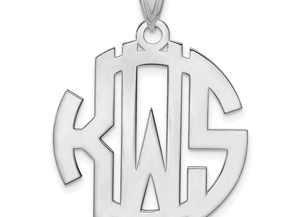 14K white gold monogram pendant
