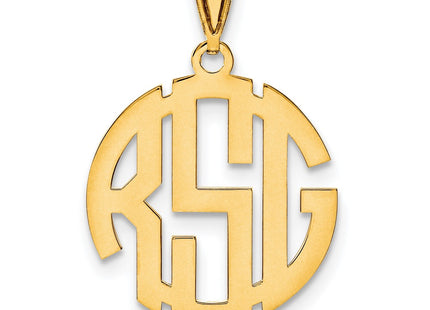14K yellow gold monogram pendant