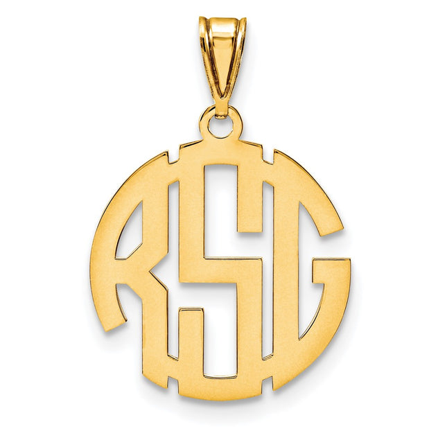 14K yellow gold monogram pendant