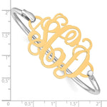 SS/Gold-plated Monogram with Sterling Silver Bangle view