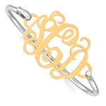 SS/Gold-plated Monogram with Sterling Silver Bangle view