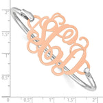 Sterling Silver/Rose-plated Monogram with Sterling Silver Bangle view