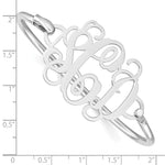 SS/Rhodium-plated Monogram with Sterling Silver Bangle view