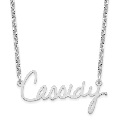 10K White Gold Signature Necklace, 18 x 1.5mm