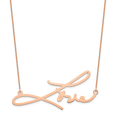 14K Rose Gold Signature Necklace, 18 x 2mm