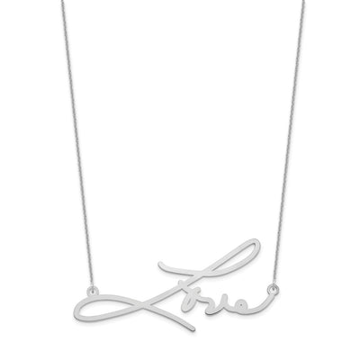 10K White Gold Signature Necklace, 18 x 2mm