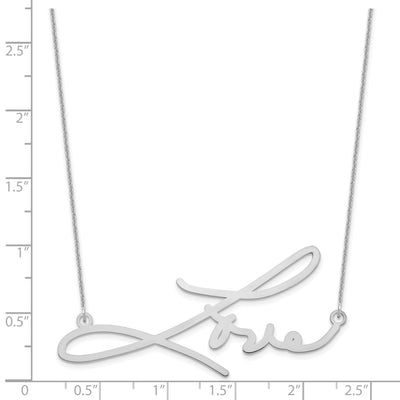 14K White Gold Signature Necklace, 18 x 2mm