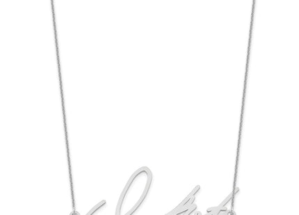14K white gold signature necklace, further view