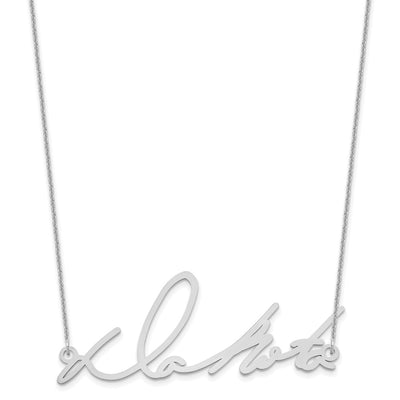 14K White Gold Signature Necklace, 18 x 2mm