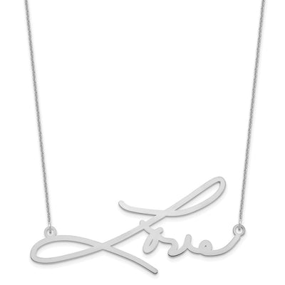 14K White Gold Signature Necklace, 18 x 2mm
