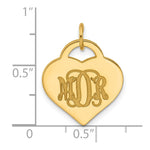 Sterling Silver/Gold-plated Monogram Heart Charm view
