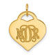 Sterling Silver/Gold-plated Monogram Heart Charm