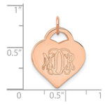 Sterling Silver/Rose-plated Monogram Heart Charm view
