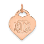 Sterling Silver/Rose-plated Monogram Heart Charm view