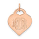 Sterling Silver/Rose-plated Monogram Heart Charm