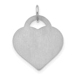 Sterling Silver/Rhodium-plated Monogram Heart Charm view 2