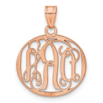 14K Rose gold Small Round Monogram Pendant view