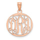 Sterling Silver/Rose-plated Small Round Monogram Pendant