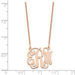 14K Rose Gold Small Monogram Necklace, 18 x 18mm view