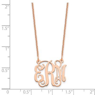 14K Rose Gold Small Monogram Necklace, 18 x 18mm