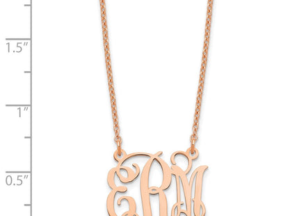 Sterling Silver/Rose-plated Small Monogram Necklace (Style XNA528RP)
