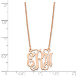 Sterling Silver/Rose-plated Small Monogram Necklace, 18 x 18mm view