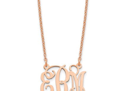 Sterling Silver/Rose-plated Small Monogram Necklace (Style XNA528RP)
