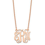 Sterling Silver/Rose-plated Small Monogram Necklace, 18 x 18mm view