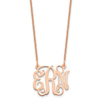 14K Rose Gold Small Monogram Necklace, 18 x 18mm view