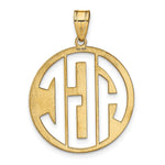 Sterling Silver/Gold-plated Round Cut-out Monogram Pendant, 28 x 25mm view